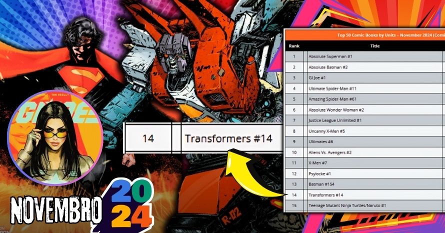 Transformers #14 entre Quadrinhos Mais Vendidos de Novembro/24!
