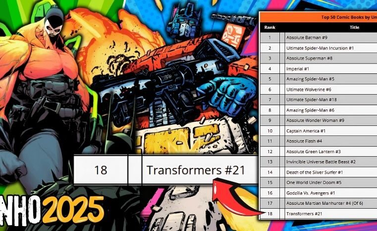Transformers #21 entre Quadrinhos Mais Vendidos de Junho/25!