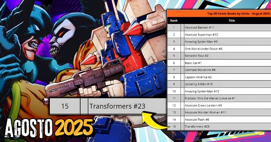 Transformers #23 entre Quadrinhos Mais Vendidos de Agosto/25!