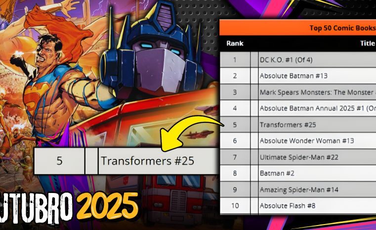 Transformers #25 entre Quadrinhos Mais Vendidos de Outubro/25!